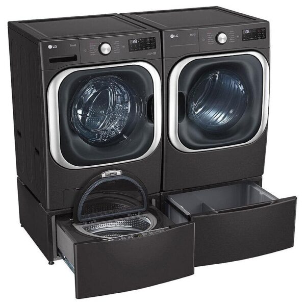 LG Washer Dryer Set 29″ Front Load 5.8 cu. ft. & Electric 9.0 cu. ft. Black Steel – WM8900HBA & DLEX8900B - Image 2