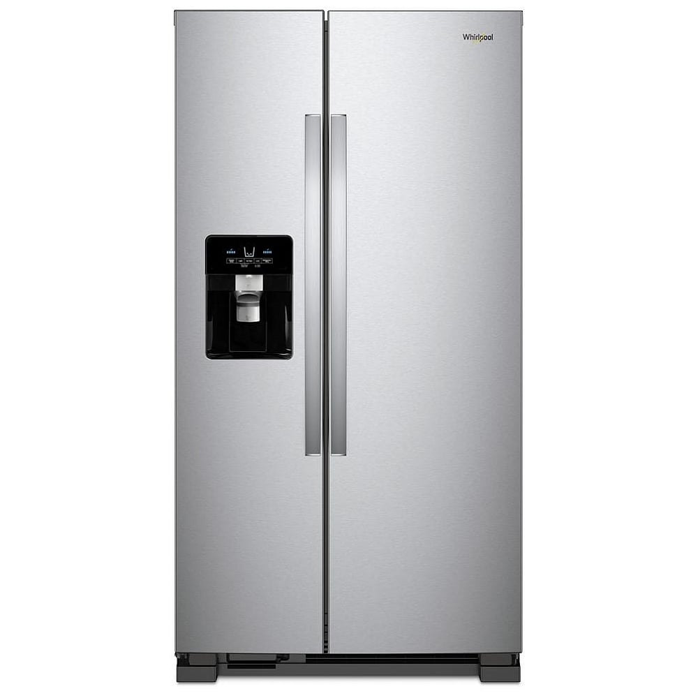 33" Side by Side Refrigerator, Whirlpool, 21.4 cu.ft., Water & Ice Dispenser, Stainless Steel – WRS321SDHZ