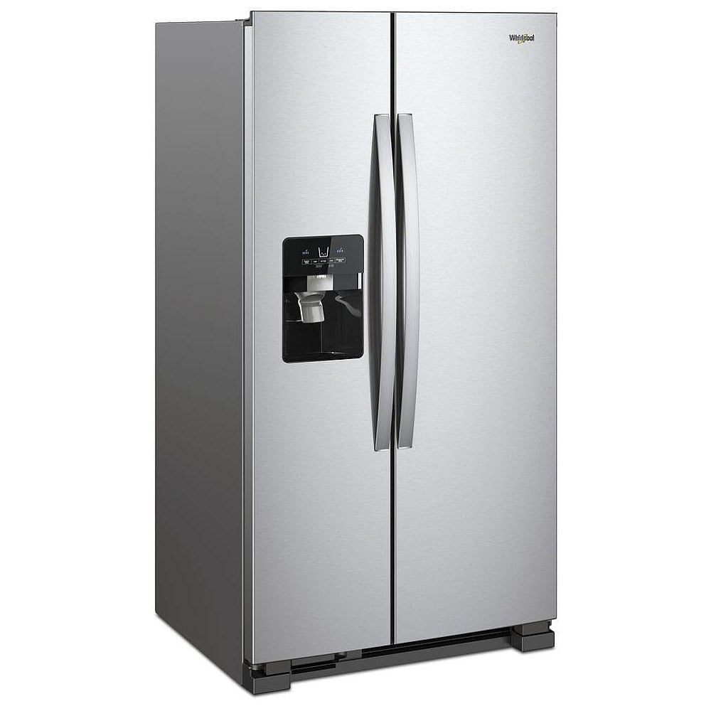 33" Side by Side Refrigerator, Whirlpool, 21.4 cu.ft., Water & Ice Dispenser, Stainless Steel – WRS321SDHZ - Image 2