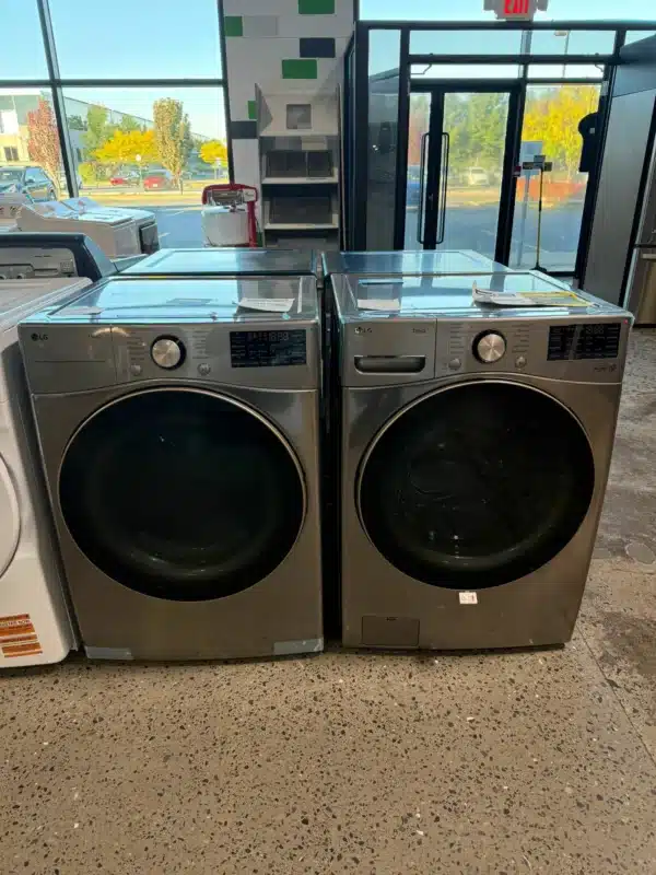 LG Washer Dryer Set 27″ Front Load 5.2 cu. ft. & Electric 7.4 cu. ft. Graphite Steel – WM3850HVA & DLEX3850V - Image 5