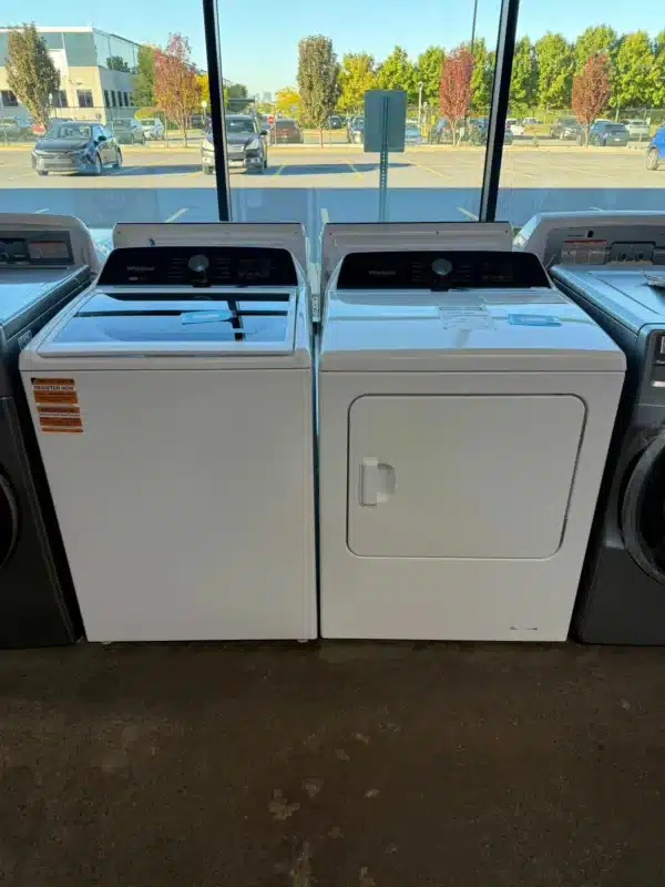 Whirlpool Washer Dryer Set 27″ Top Load 5.5 cu. ft. & Electric 7.0 cu. ft. white – WTW5057LW & YWED5050LW - Image 5