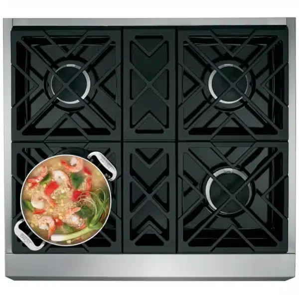 Cuisinière mixte Monogram 30″ 5,3 pi³ convection, 4 brûleurs, inox – ZDP304NPSS – Image 4