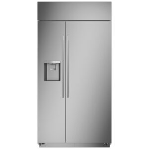 Réfrigérateur côte à côte encastré 42", Monogram, 24,6 pi³, distributeur d’eau et glaçons, inox – ZISS420DNSS