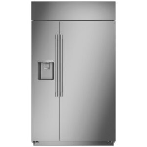 48" Built-In Side by Side Refrigerator, Monogram, 28.8 cu.ft., Water & Ice Dispenser, Stainless Steel – ZISS480DNSS