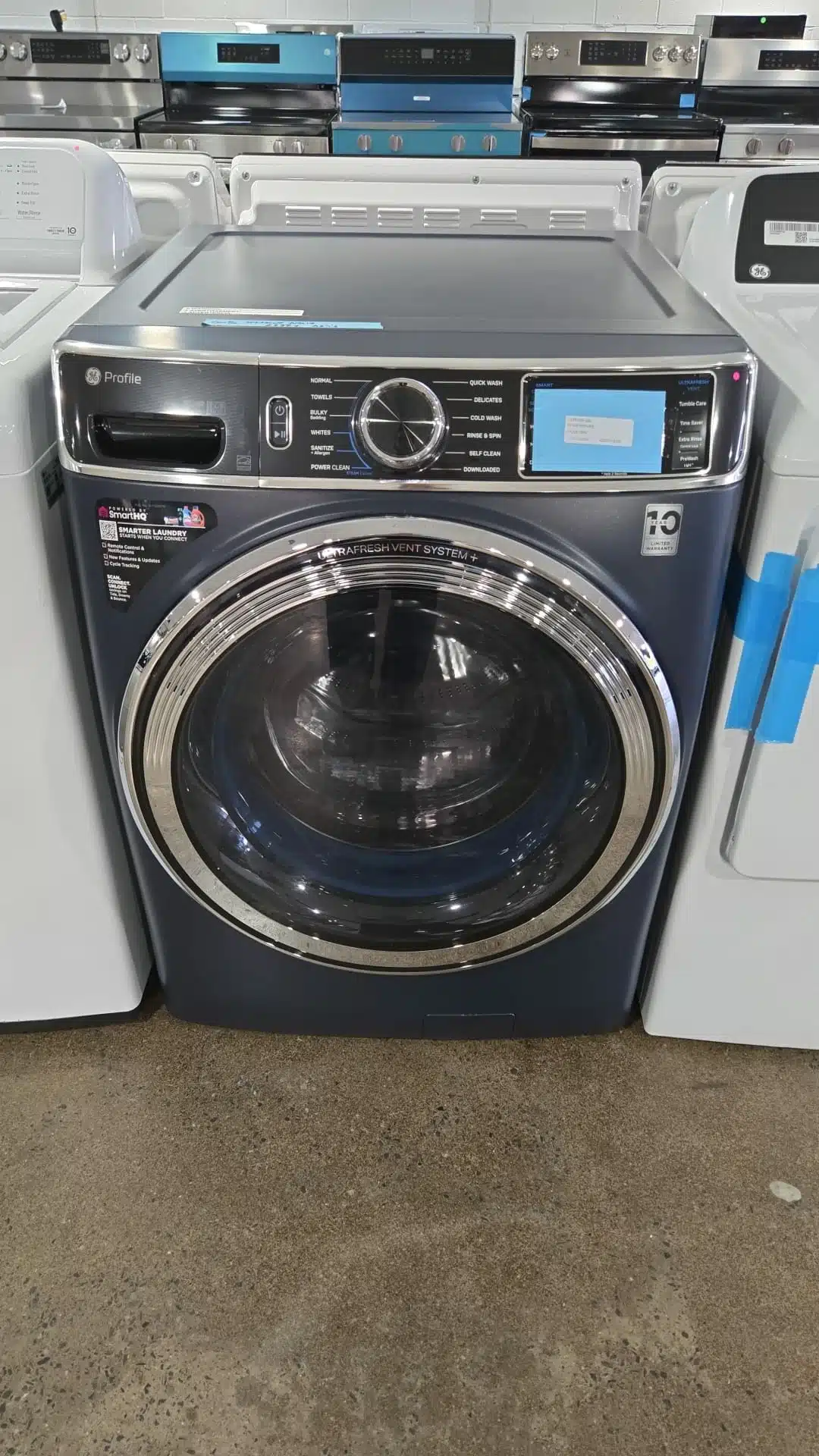 Laveuse à chargement frontal GE Profile 28 pouces, bleu saphir – PFW870SPVRS – Image 4