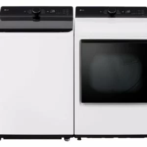 Laveuse et sécheuse LG – 27″, 6,3 pi³ / 7,3 pi³, Wi-Fi, 8 cycles blanc – WT8400CW & DLE8400WE