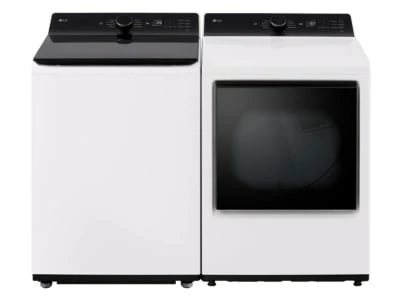 Laveuse et sécheuse LG – 27″, 6,3 pi³ / 7,3 pi³, Wi-Fi, 8 cycles blanc – WT8400CW & DLE8400WE