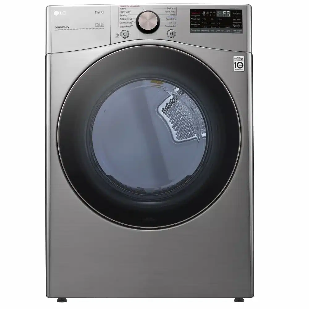 LG Electric Dryer – 7.4 cu. ft., 10 Cycles, Steam, Wi-Fi, Graphite Steel – DLEX3850V