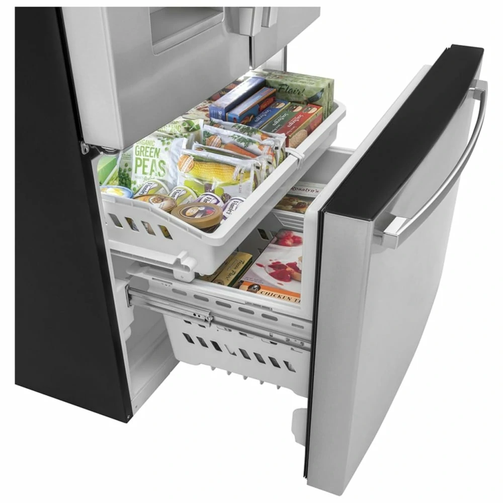 GE Counter-Depth Refrigerator – 36", 20.6 cu. ft., French Door, External Water & Ice Dispenser, Stainless Steel – GYE21JYMFS - Image 4