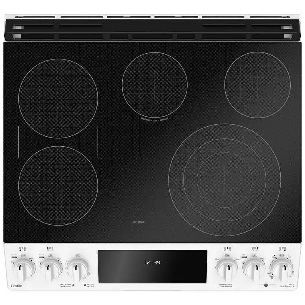 Cuisinière électrique GE Profile 30 pouces, 5.3 pi³, Blanc – PCS940DMWW – Image 4