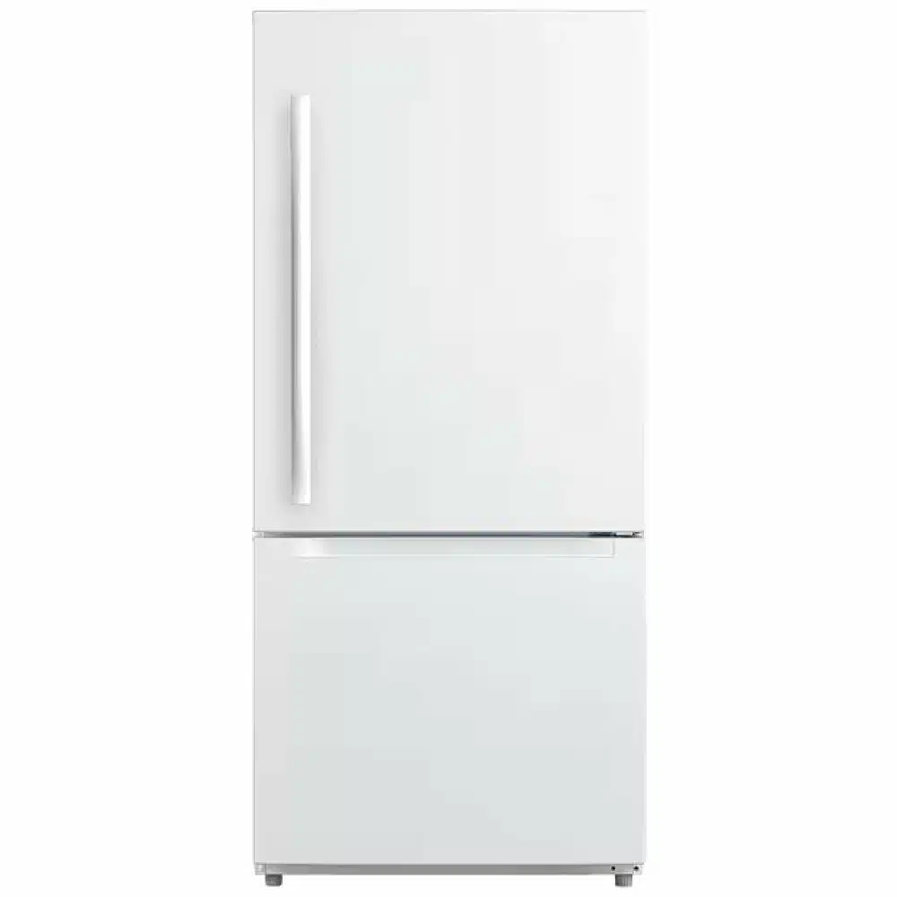 Réfrigérateur à congélateur inférieur MOFFAT 30 pouces, blanc – MDE19DTNKWW