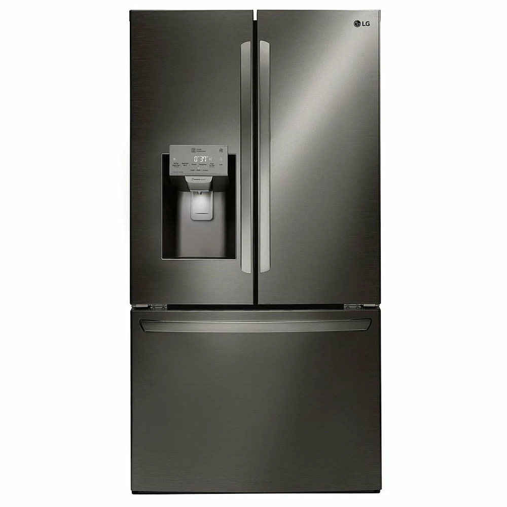 LG 36″ French Door Refrigerator, Black Stainless Steel – LRFS28XBD